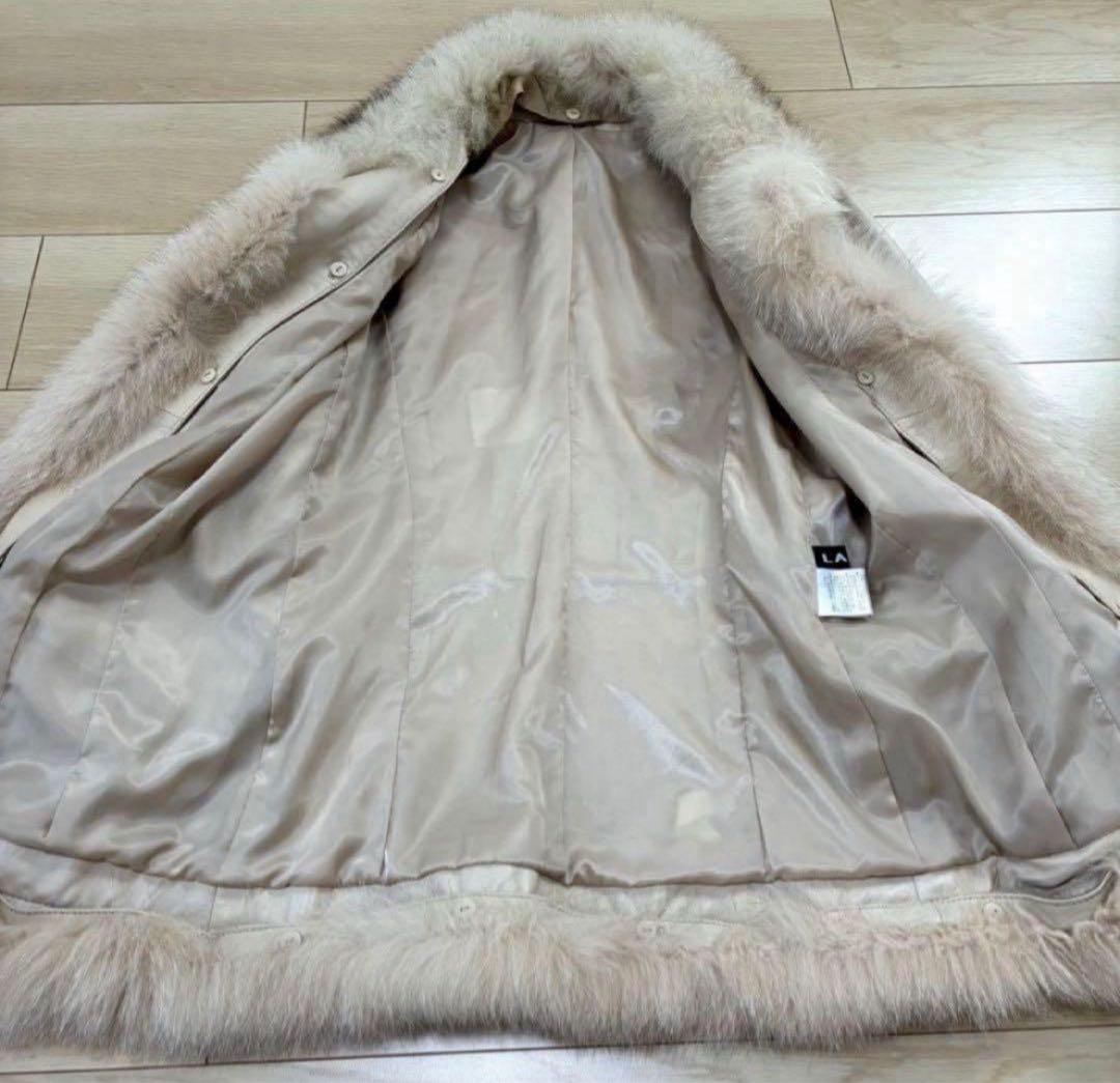 高級感✨LAZO ラムレザージャケット フォックスファー 2way ホワイト