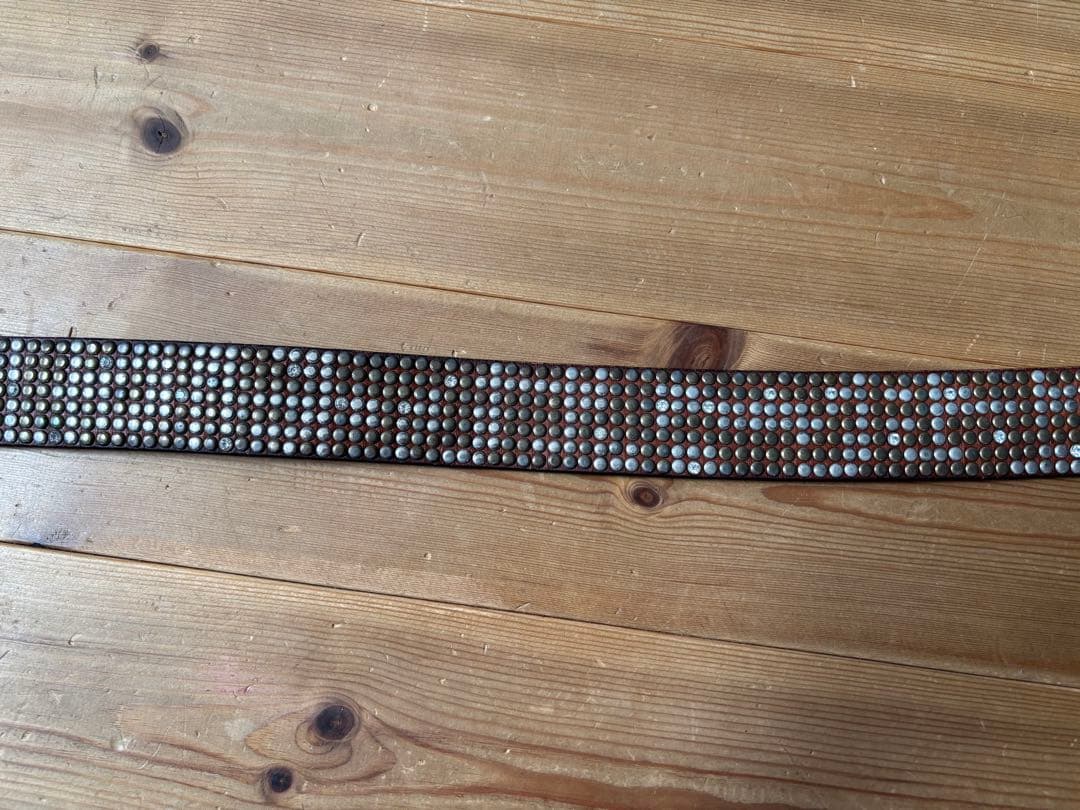 HTC スタッズラインストーンレザーベルト　M