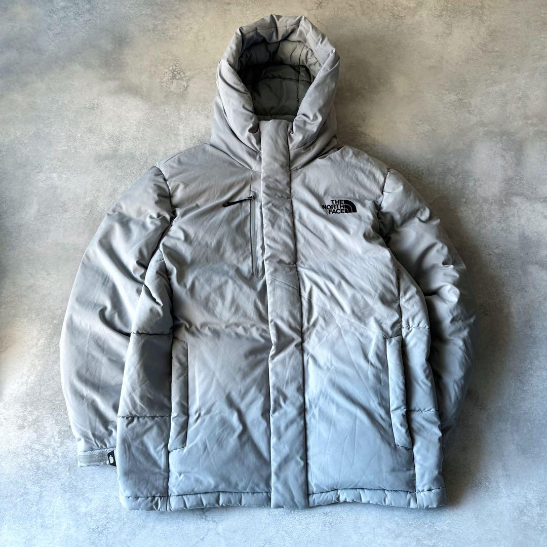 ノースフェイス ダウンジャケット XLサイズ 古着 グレー