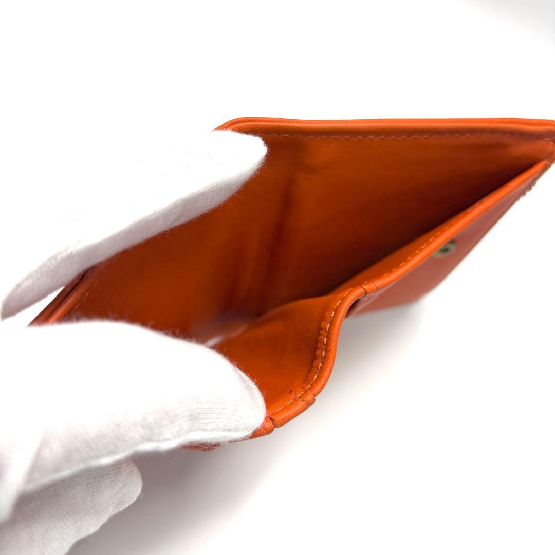 極希少　COACH　コーチ　２つ折り財布　コンパクト　グラブタンレザー　オレンジ