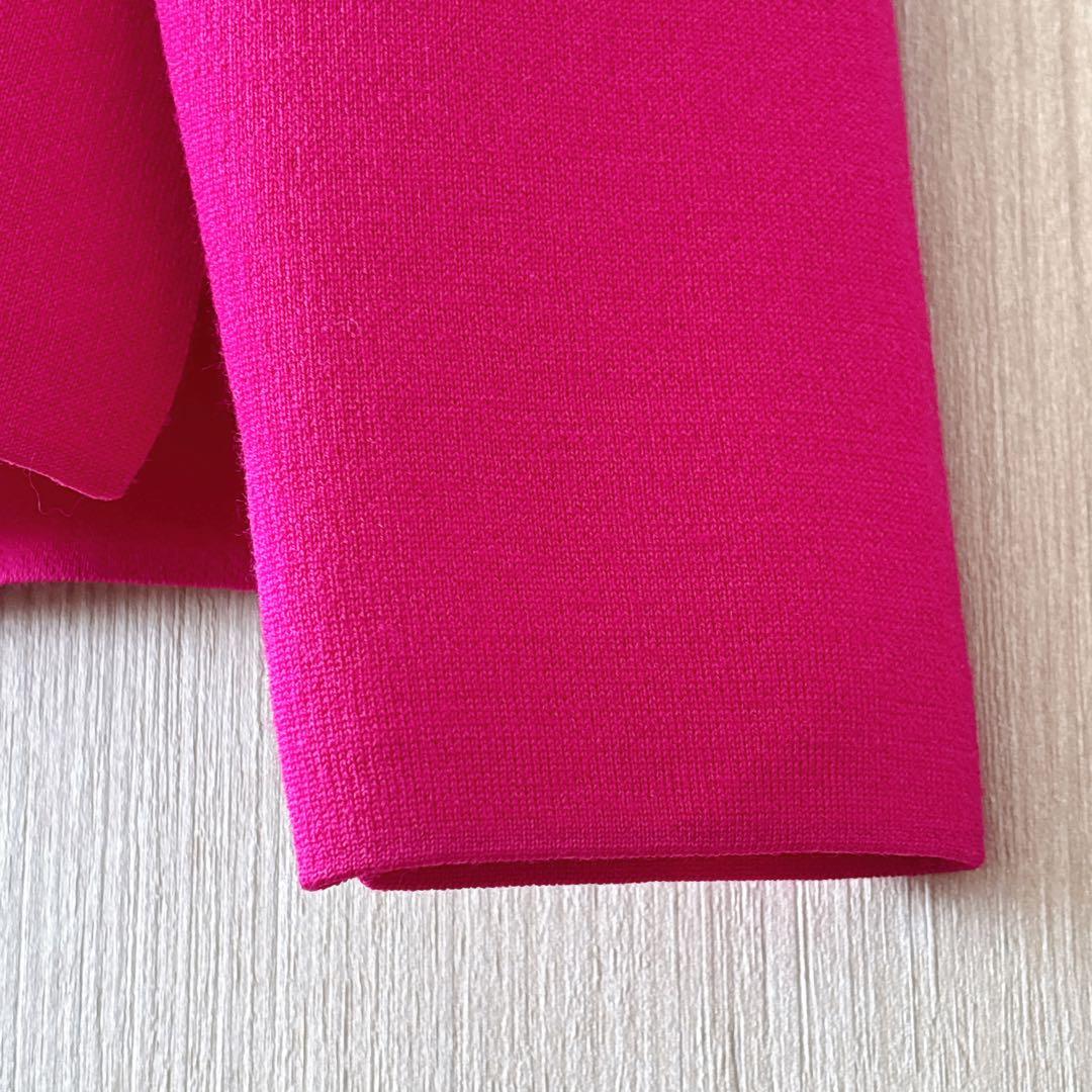 【1256】アナイ　メリノウールスムースクルーネック カーディガン　ピンク　38