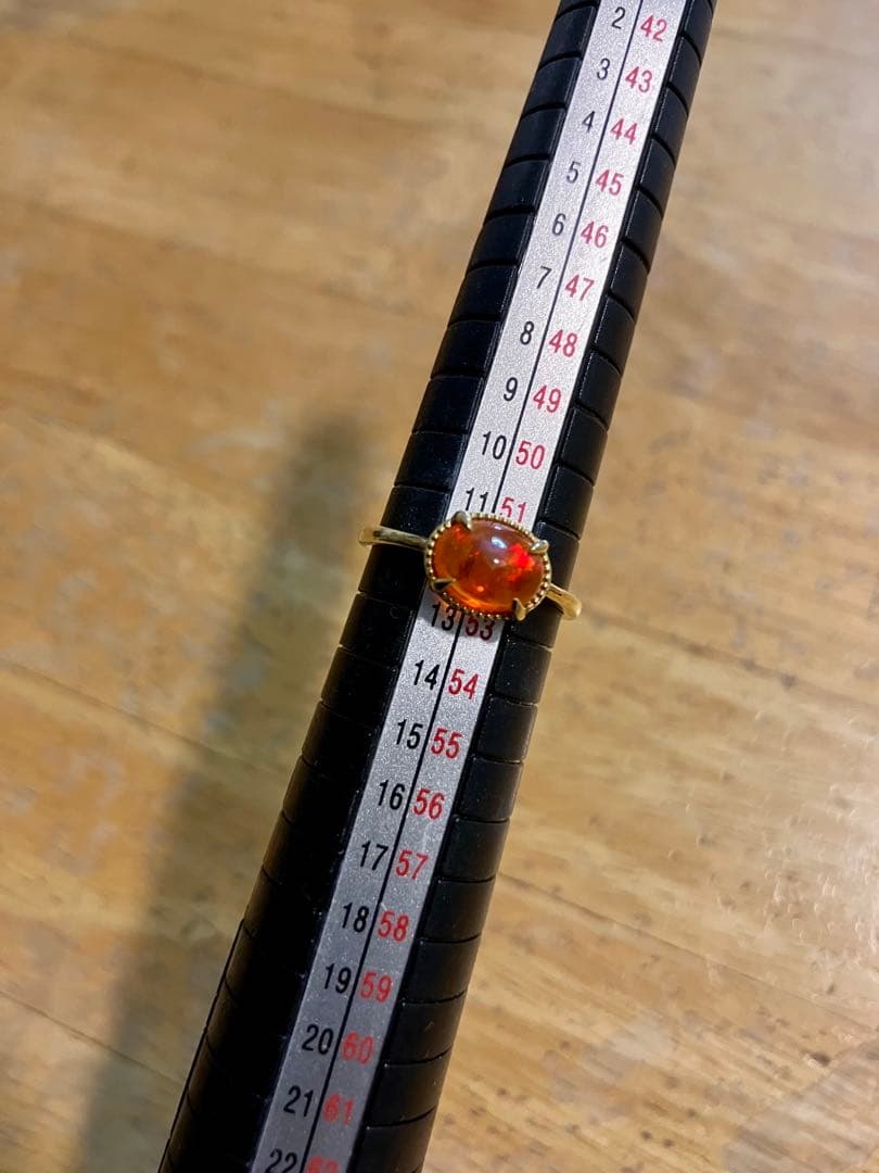 無*き様 K18＊ルシェル＊燃えるようなファイアーオパールリングてす