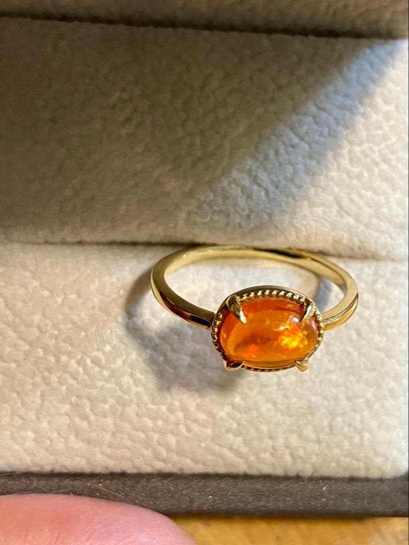 無*き様 K18＊ルシェル＊燃えるようなファイアーオパールリングてす