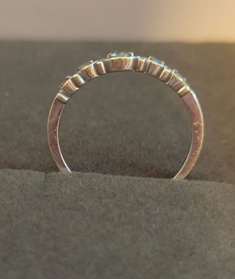 よしみ様10金ティアラリング13号　 天然石✦トパーズ✦ホワイトゴールド