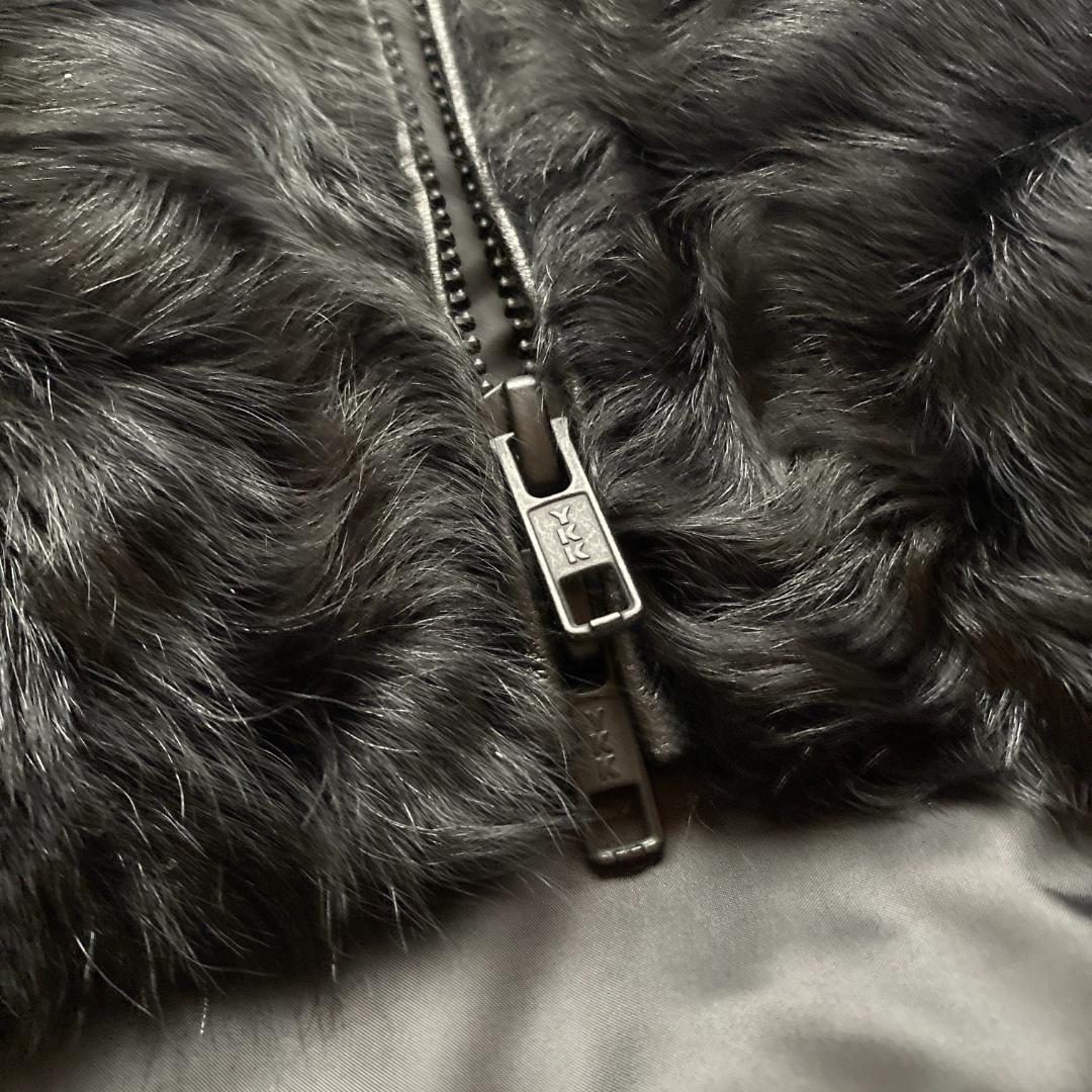 ダイアグラム ラムファーダウンベスト 切替 レザー ブラック 36 フード