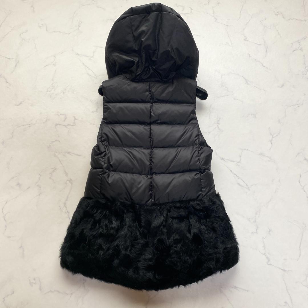 ダイアグラム ラムファーダウンベスト 切替 レザー ブラック 36 フード