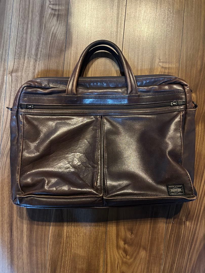 【ユッキー】PORTER ビジネスバッグ ブラウン レザー