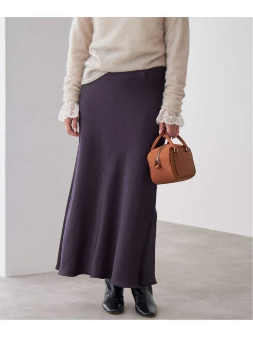 新品未使用イエナIENAダブルサテンスカート38ブラウン