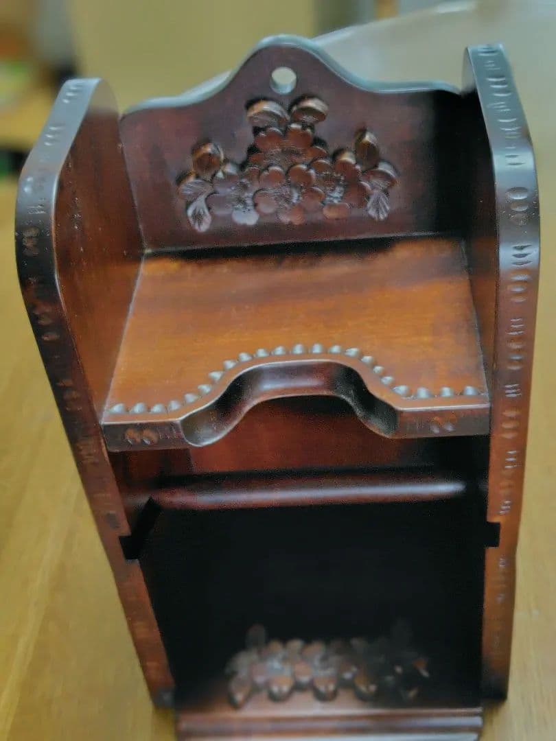 軽井沢彫木製雑貨 花彫刻付き