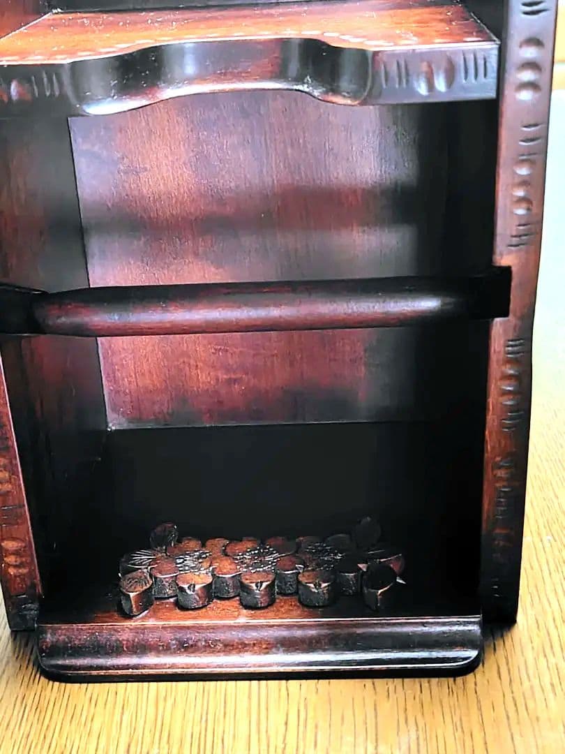 軽井沢彫木製雑貨 花彫刻付き