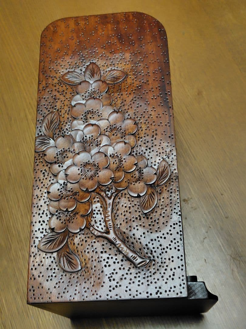 軽井沢彫木製雑貨 花彫刻付き