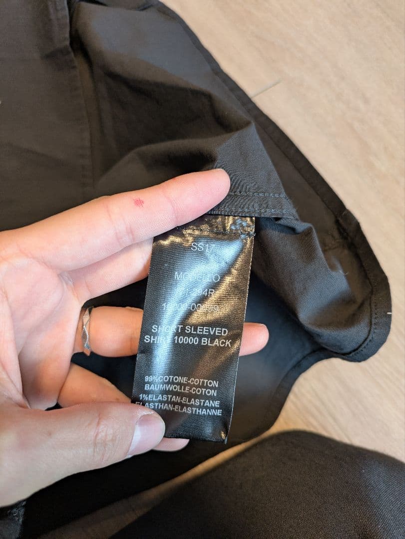 ラフシモンズ ブラック半袖シャツ 50