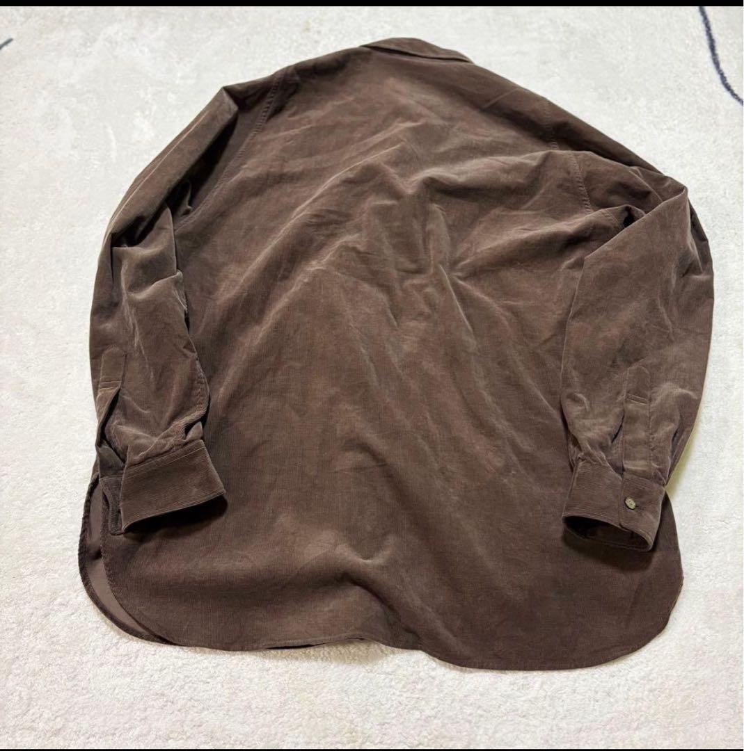 【極美品】AURALEE☆コーデュロイシャツ☆3☆ダークブラウン