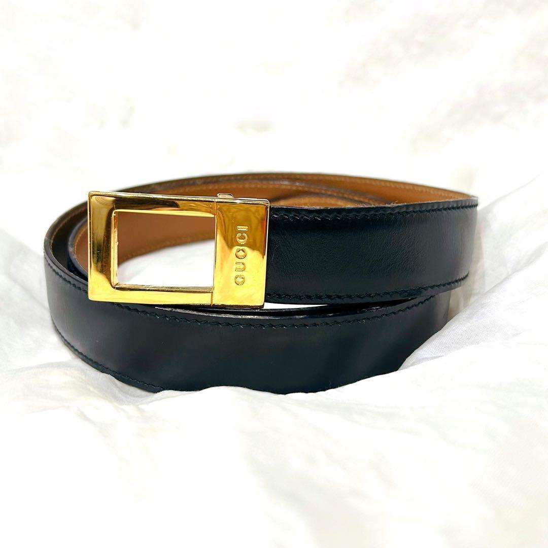 グッチ ベルト 刻印　ゴールド金具　バックル レザー 表記サイズ 90・36