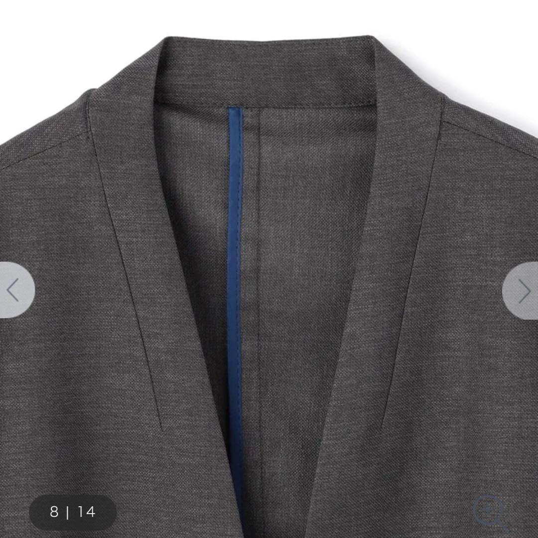 【限定値下げ】AOKI 麻調グレー スーツ上下セット15号