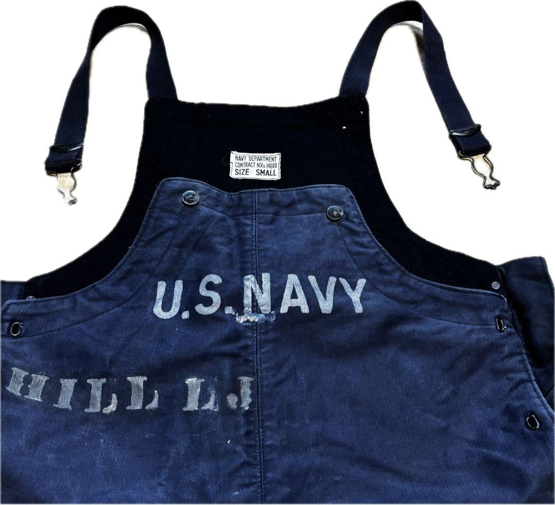 USNAVY デッキパンツ フック N-1 紺 米軍 実物40s 大戦 WWII