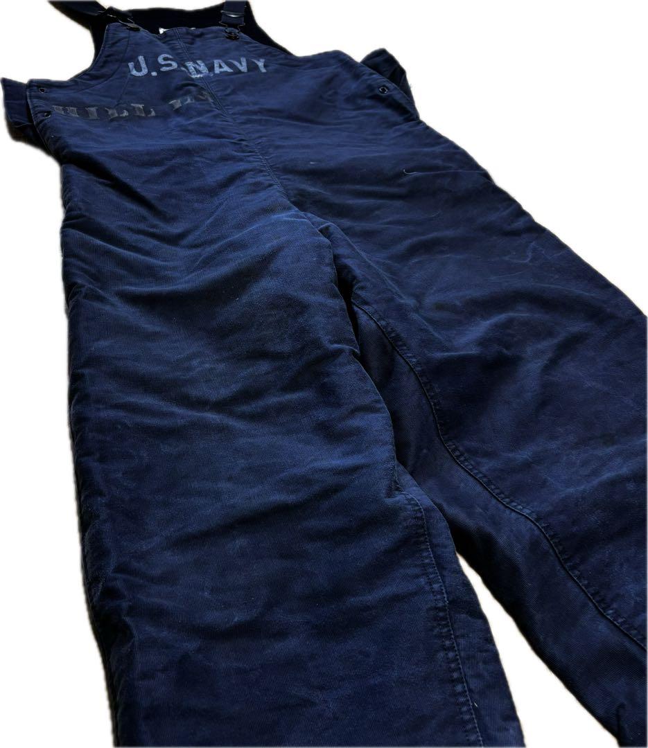 USNAVY デッキパンツ フック N-1 紺 米軍 実物40s 大戦 WWII