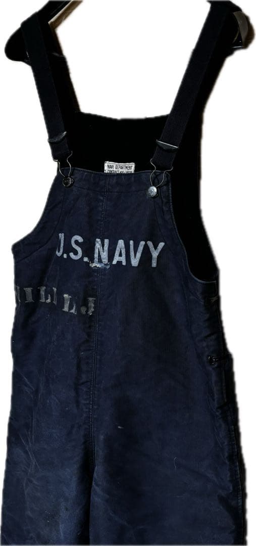 USNAVY デッキパンツ フック N-1 紺 米軍 実物40s 大戦 WWII