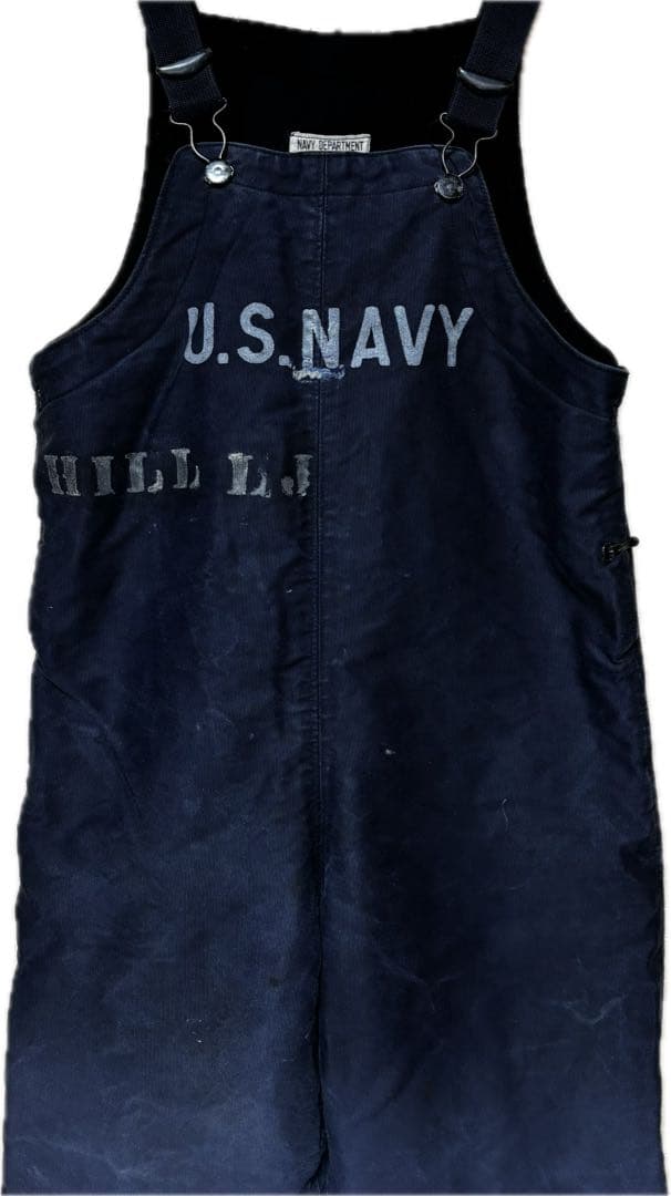 USNAVY デッキパンツ フック N-1 紺 米軍 実物40s 大戦 WWII