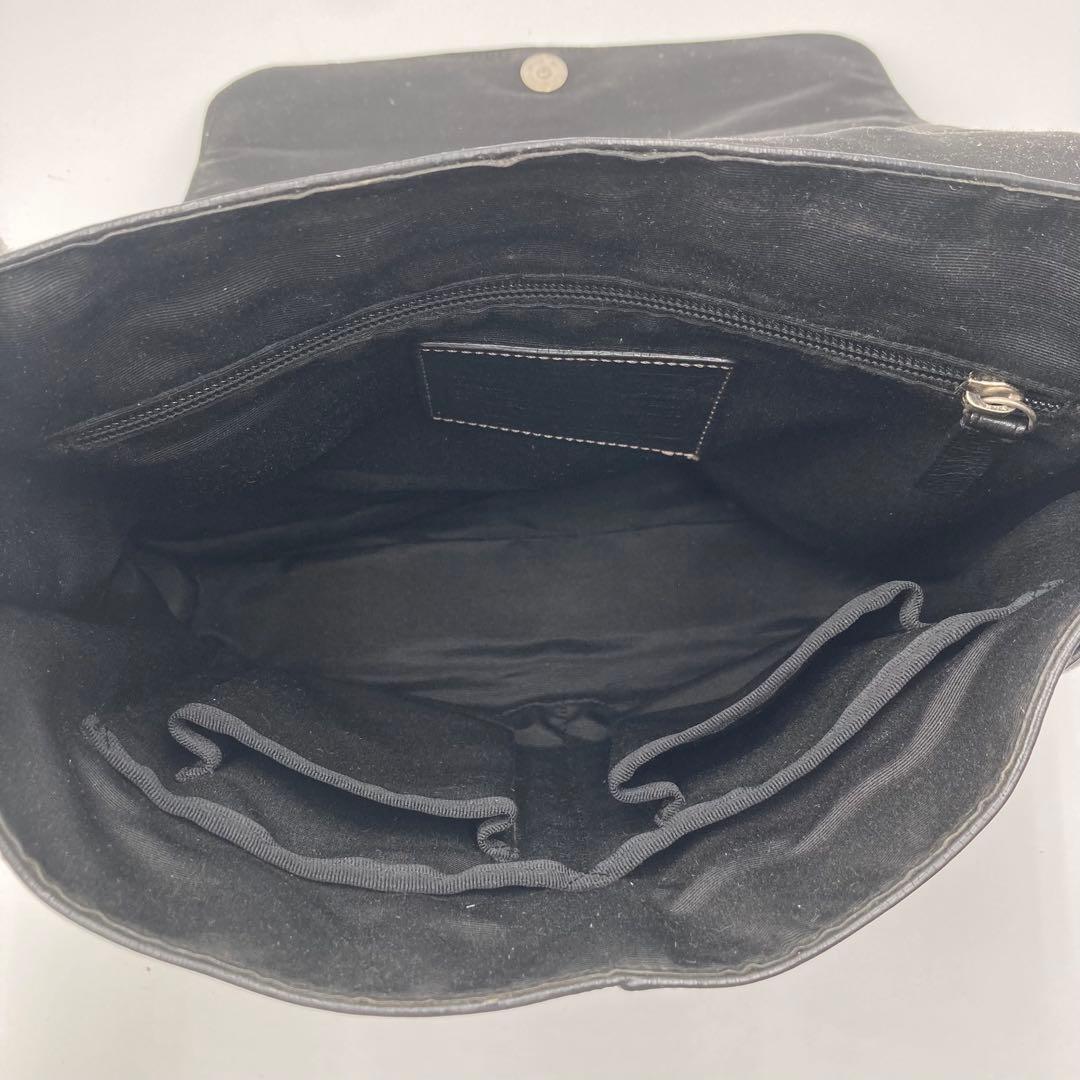 美品✨COACH コーチ メッセンジャーバッグ ヘリテージ レザー フラップ 黒