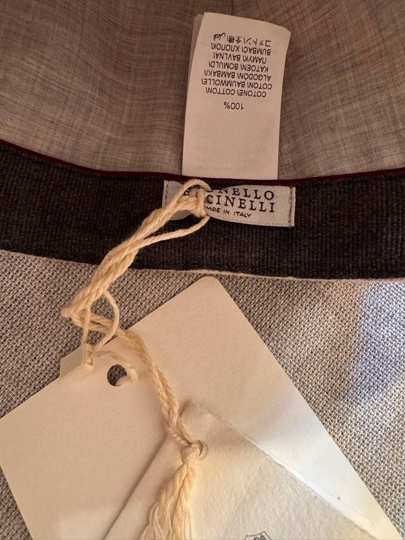 【新品未使用】BRUNERO CUCINELLI コットンキャップベージュ L