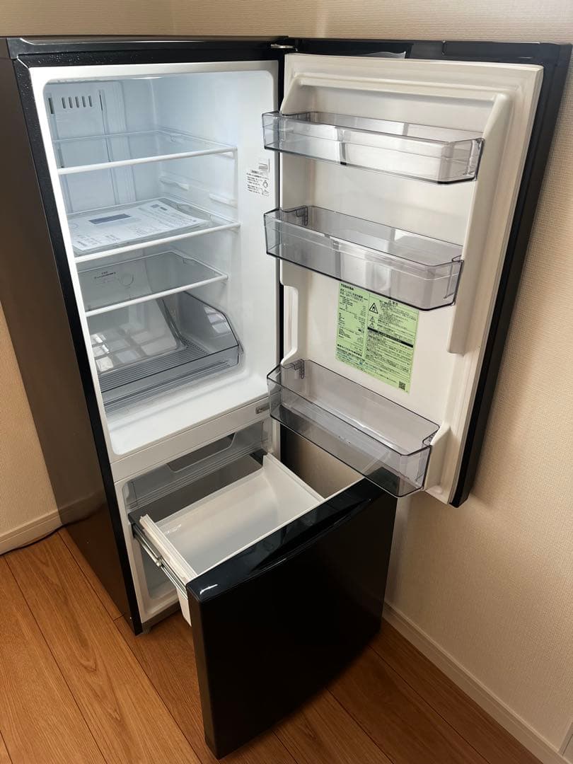 TOSHIBA 2022年製 冷蔵庫153L ブラックGR-T15BS