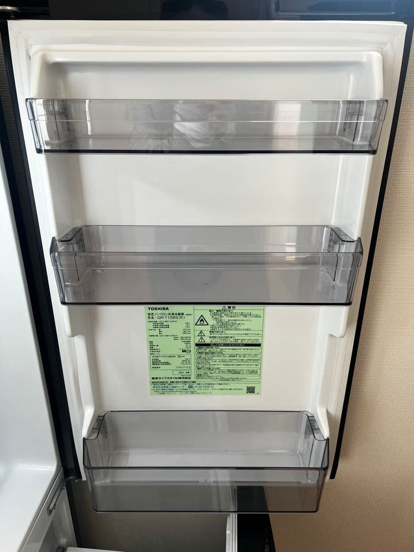 TOSHIBA 2022年製 冷蔵庫153L ブラックGR-T15BS