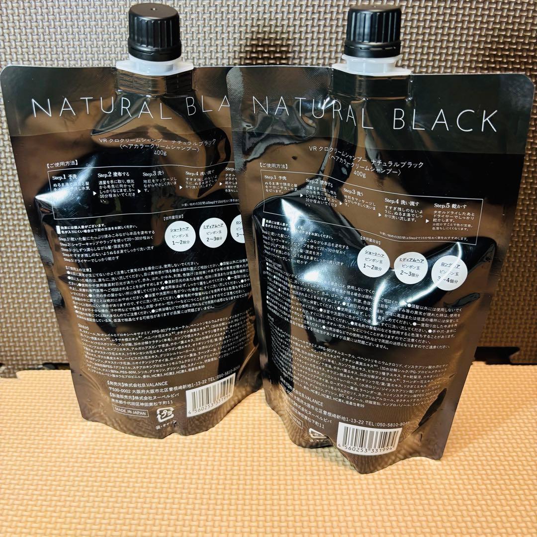 ビスケKURO ナチュラルブラッククリームシャンプー 400g 2本セット