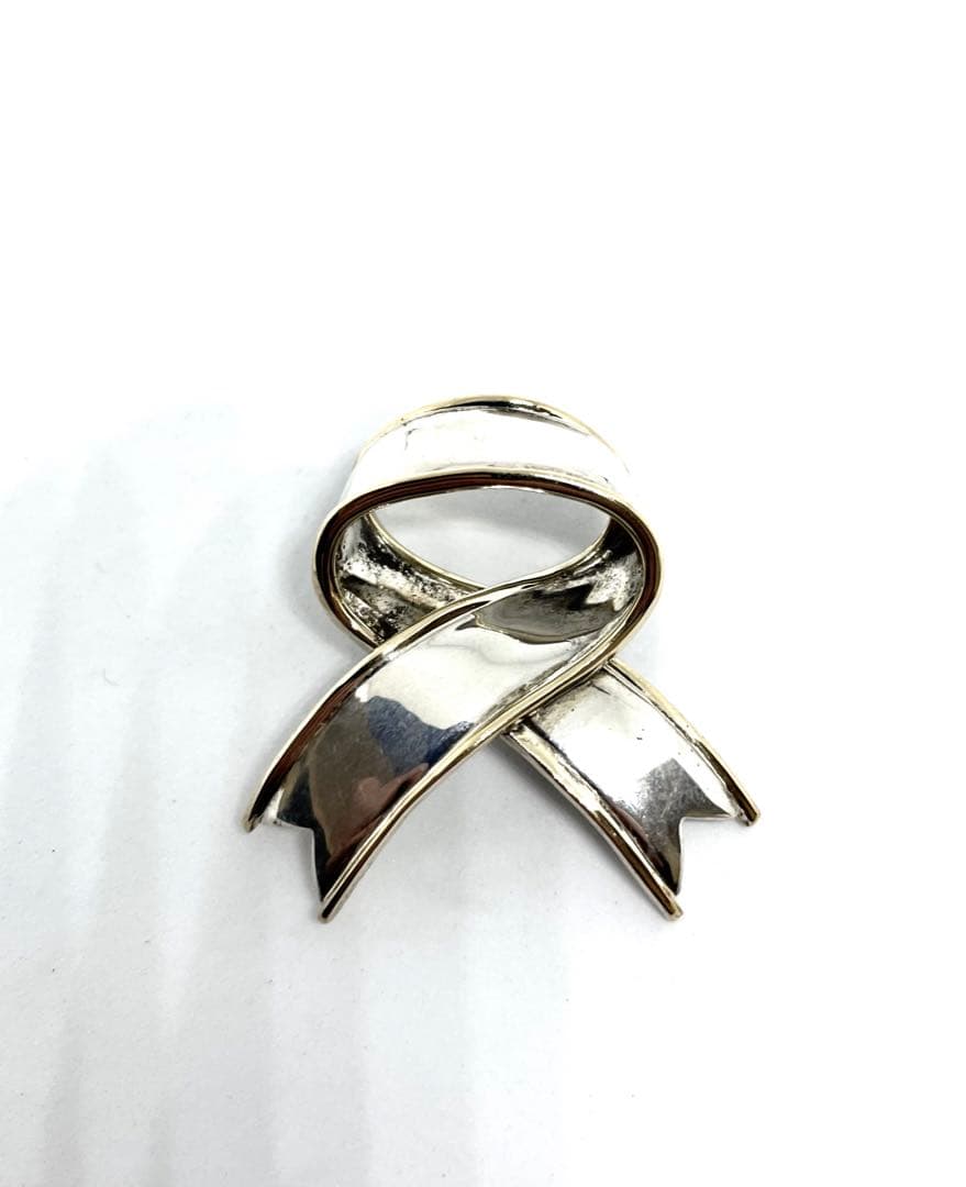 ティファニー　リボンブローチ　SV925 K18 750YG シルバー　ゴールド