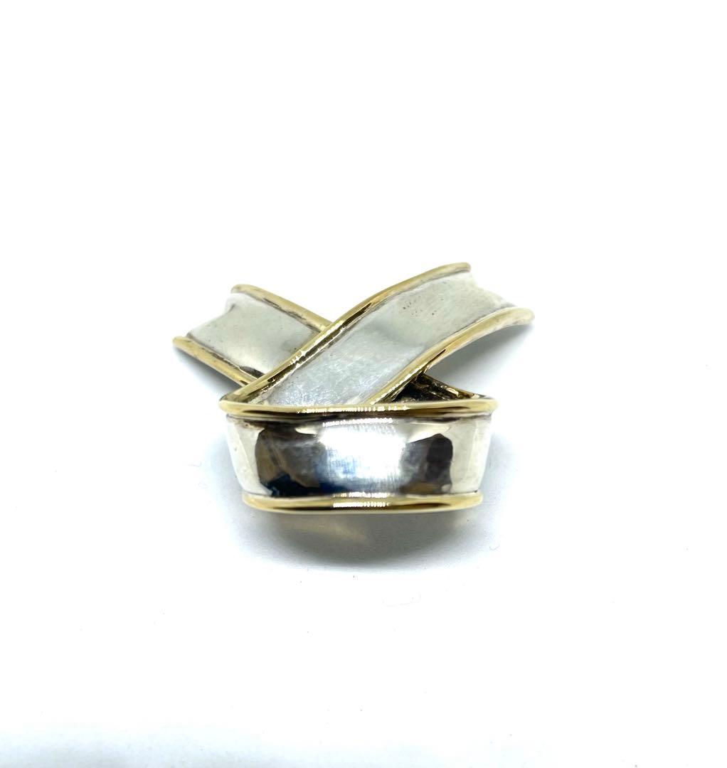 ティファニー　リボンブローチ　SV925 K18 750YG シルバー　ゴールド