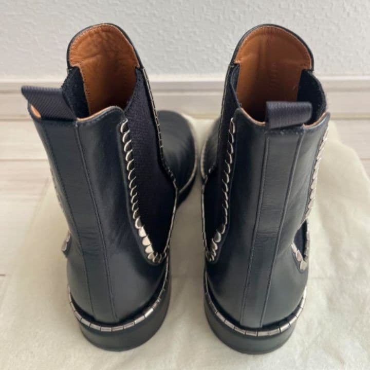 クロエ サイドゴアブーツ ショートブーツ レザー ブラック