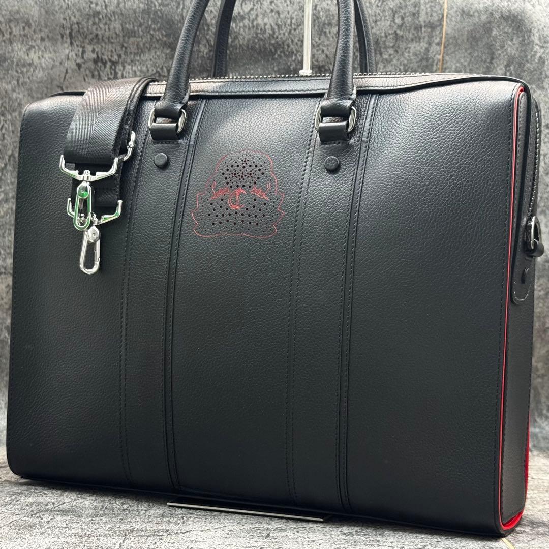 極美品 希少✨クリスチャンルブタン 2way ブリーフケース 斜め掛け レザー