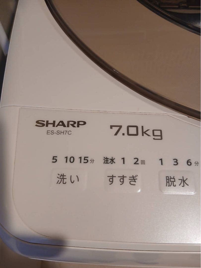 美品　2023年製　SHARP 縦型洗濯機 7.0kg ホワイト