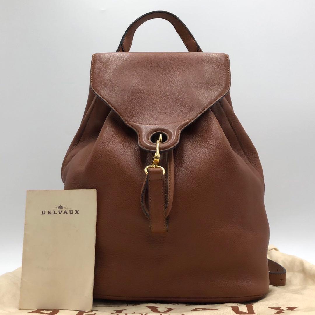 ［美品］デルヴォー カーフ レザー 本革 リュックサック バックパック