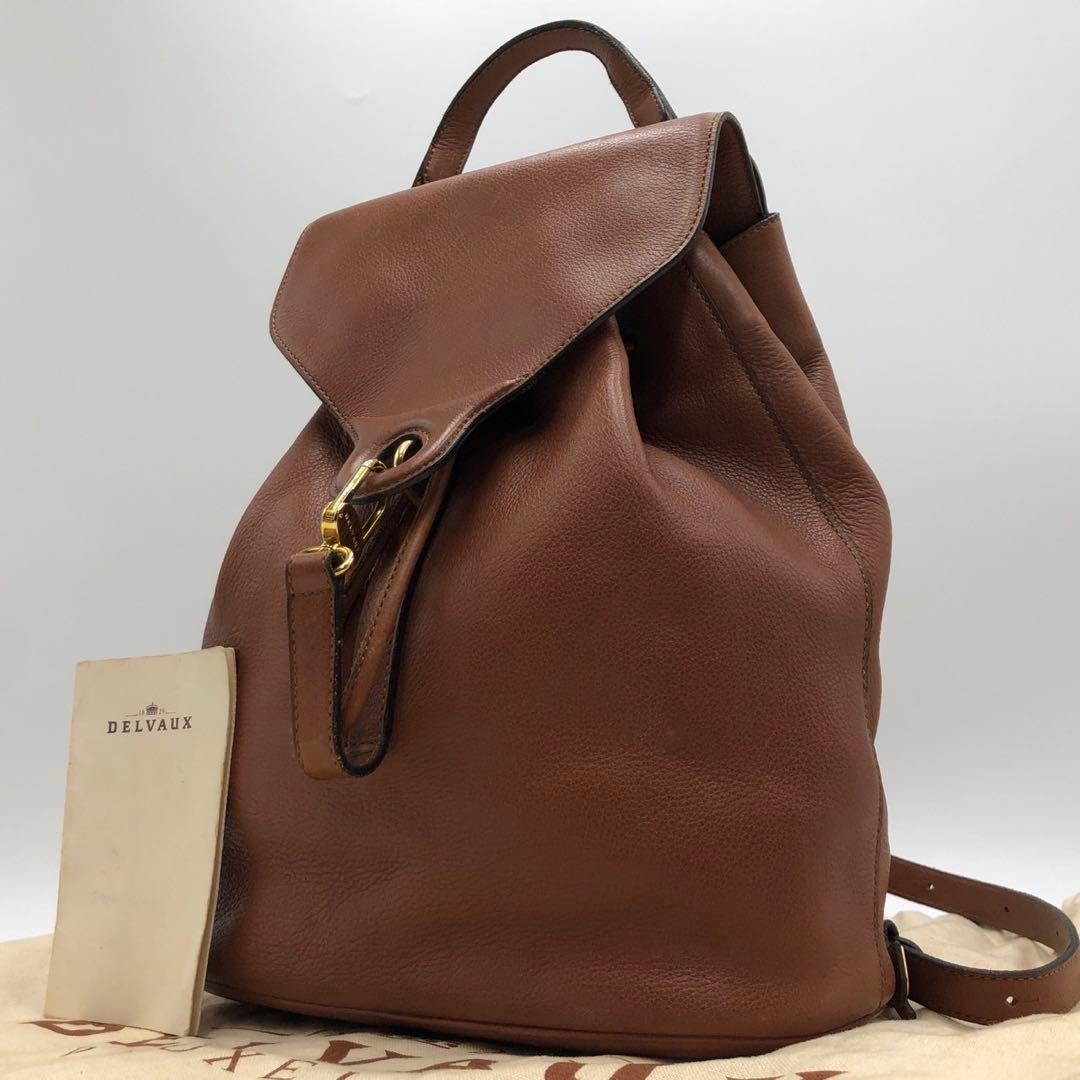 ［美品］デルヴォー カーフ レザー 本革 リュックサック バックパック