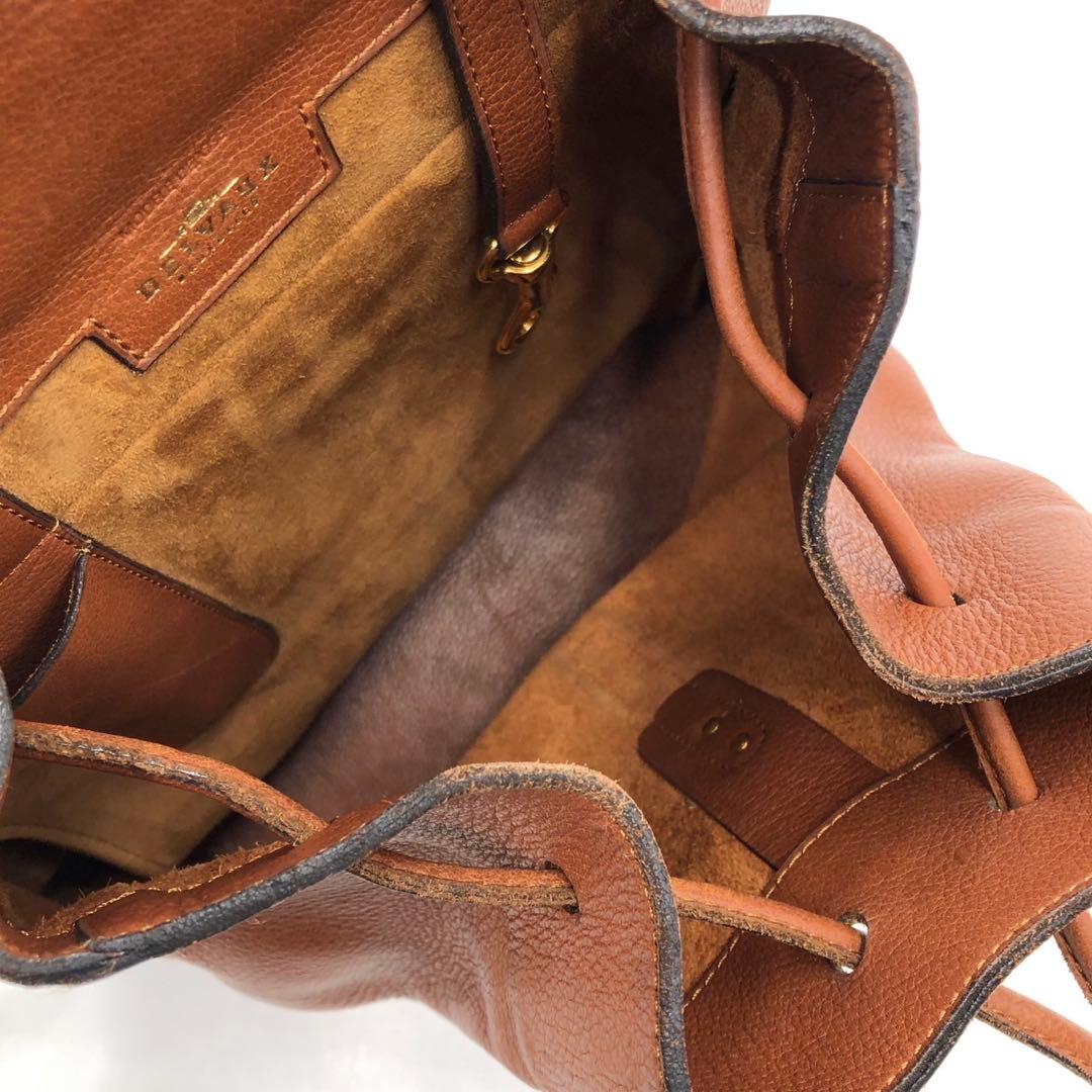 ［美品］デルヴォー カーフ レザー 本革 リュックサック バックパック