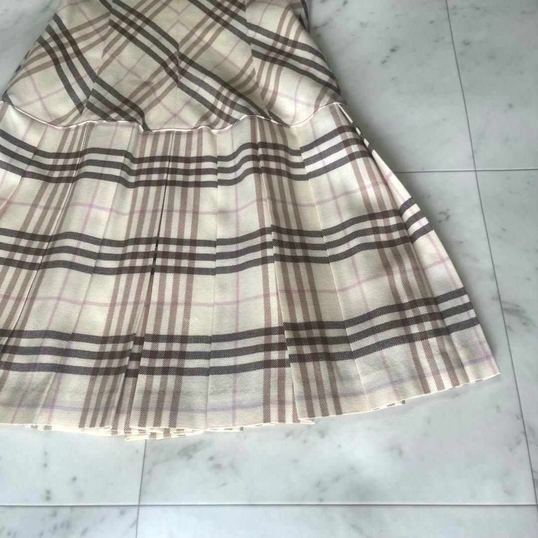 Burberrバーバリー　キャミソール　ノバチェック　ベルト　プリーツ　Aライン
