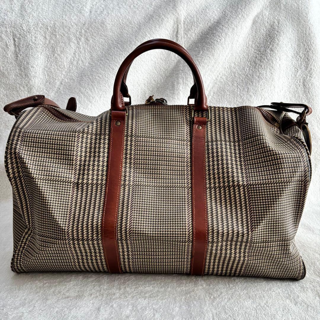 ポロラルフローレン ボストンバッグ PVCレザー２WAY ブラウン ヴィンテージ