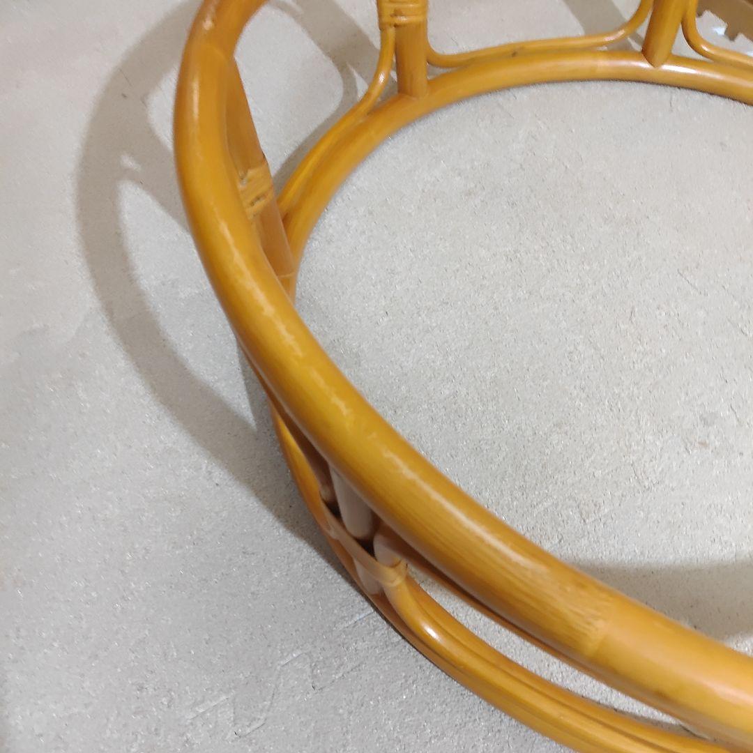 Nissen ニッセン パパサンチェア ラタン 籐製 台座付き クッション付き