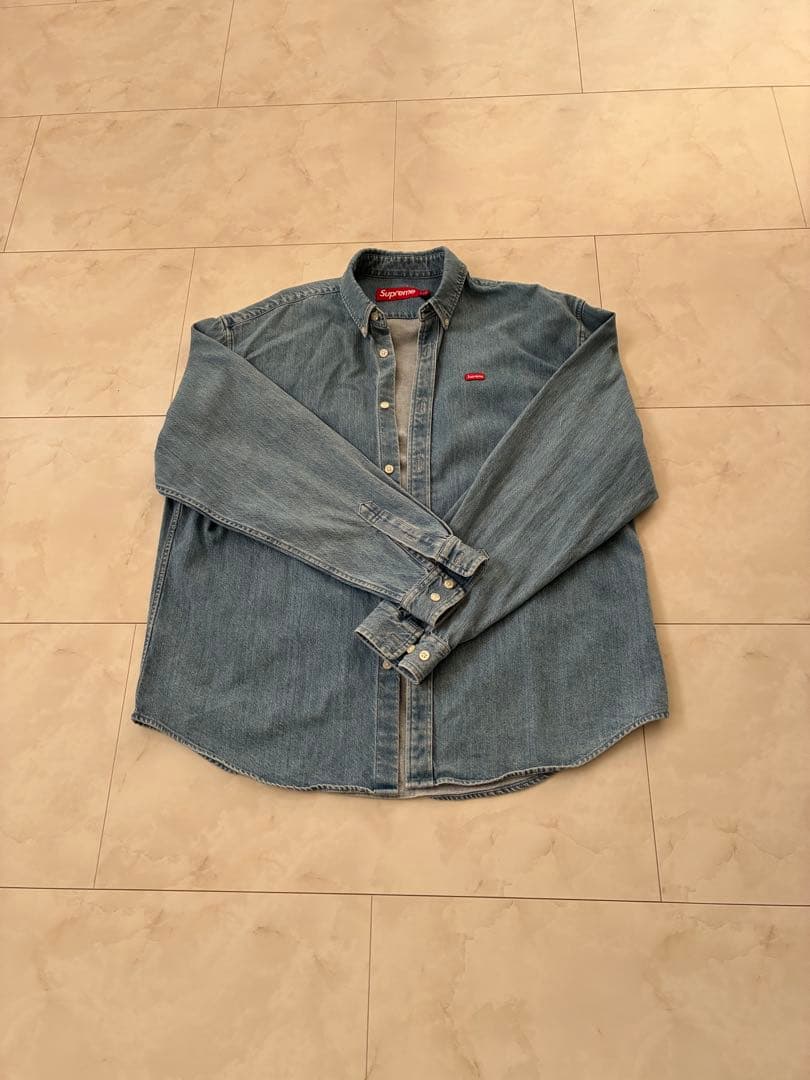 ★2回のみ使用★Supreme Small Box Shirtデニム ★Mサイズ
