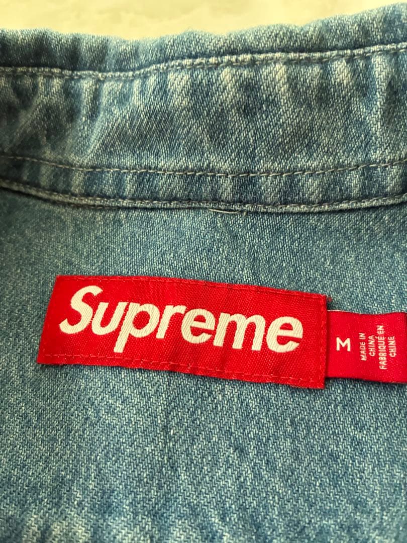 ★2回のみ使用★Supreme Small Box Shirtデニム ★Mサイズ
