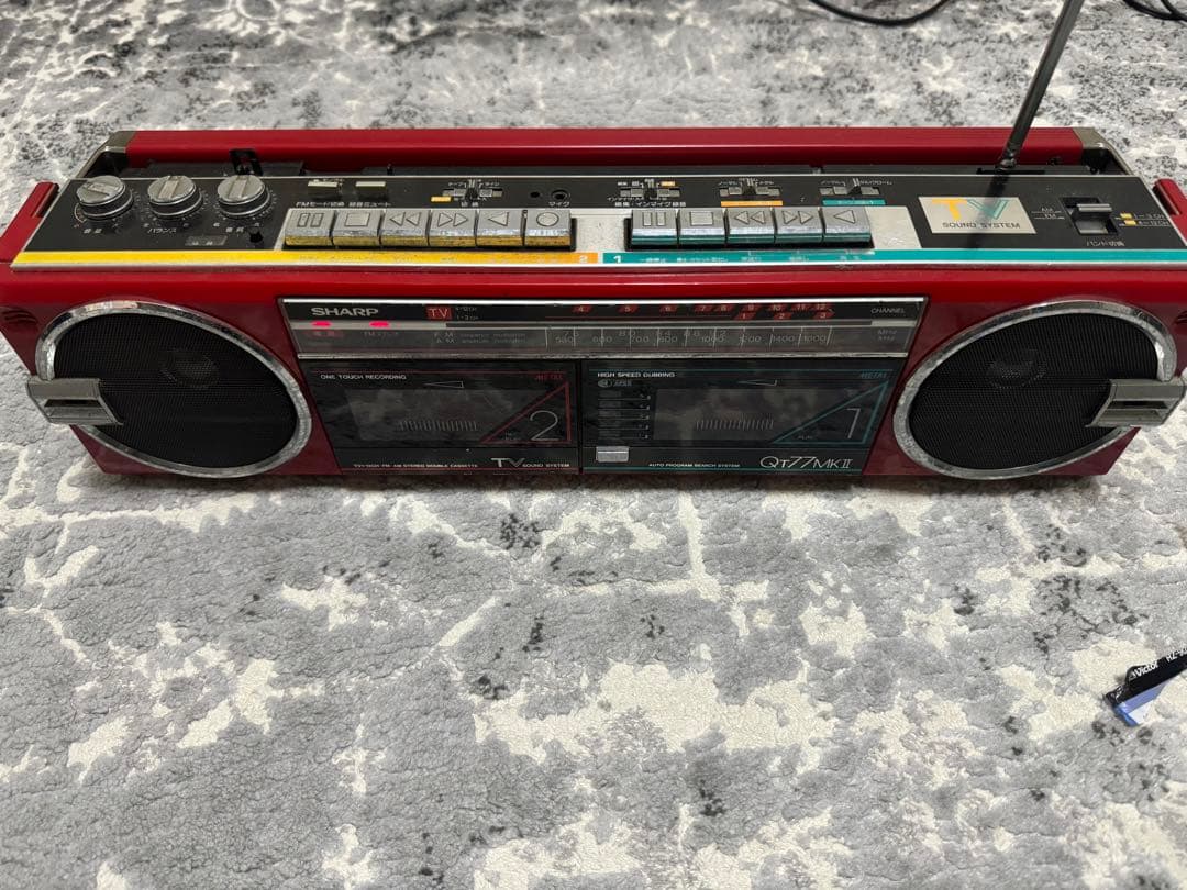 SHARP ステレオダブルカセットQT-77MK II (R)現状品