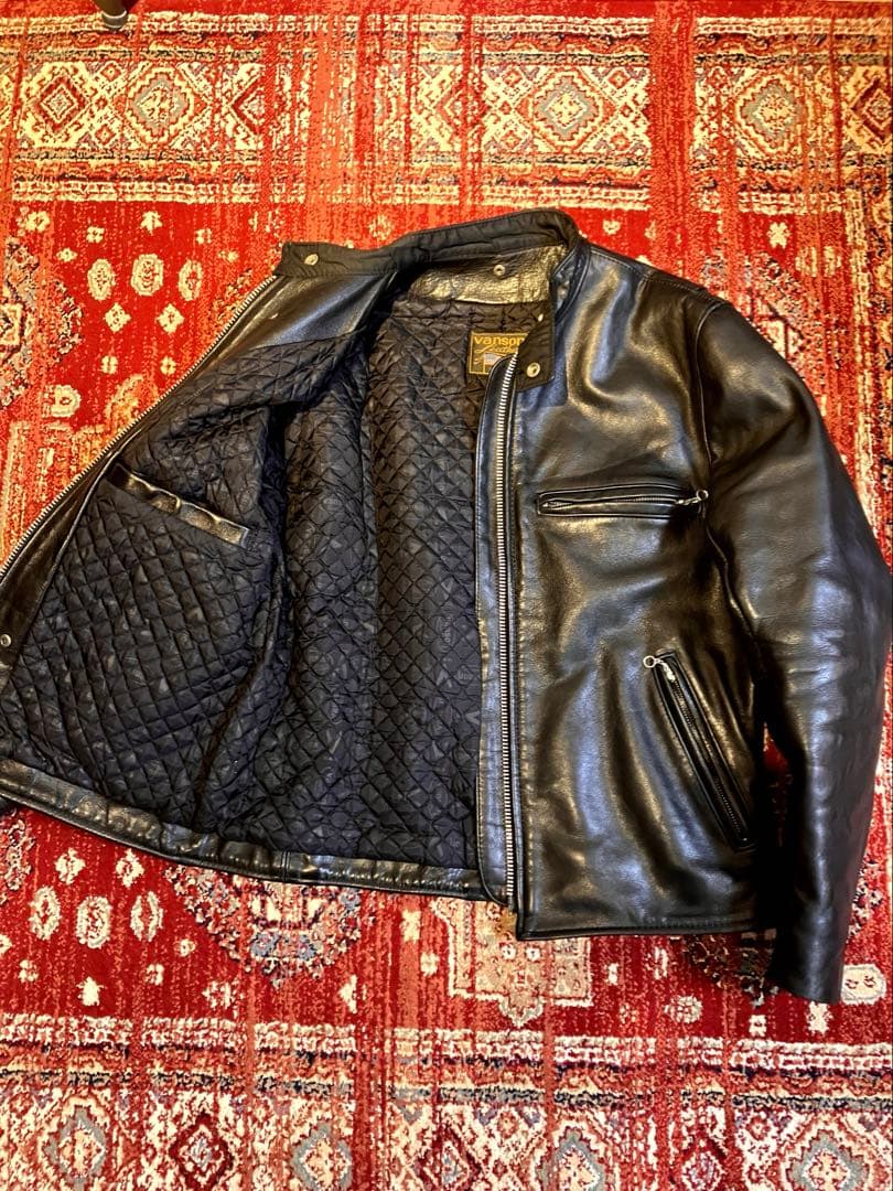 vanson 42 シルバーカスタム　レザー シングルライダース　キルティング