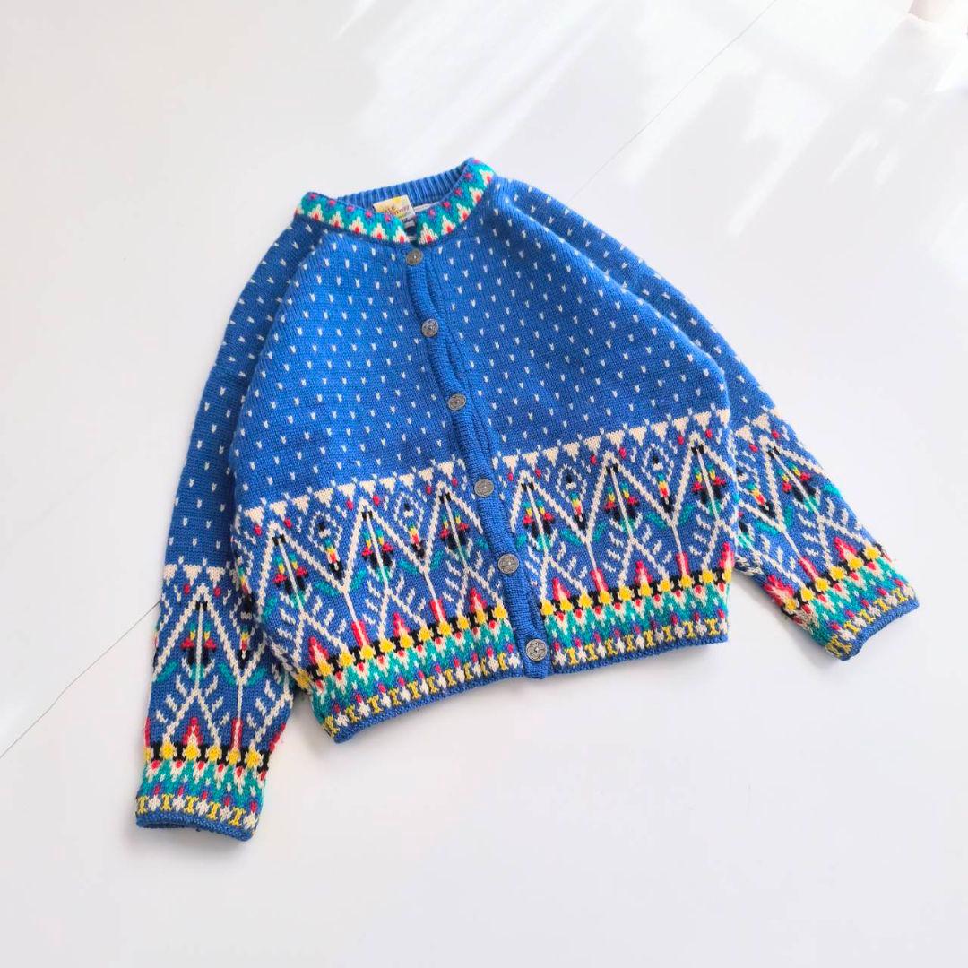 ダーレオブノルウェー ノルディックカーディガン チロリアンニット　花柄　　A1