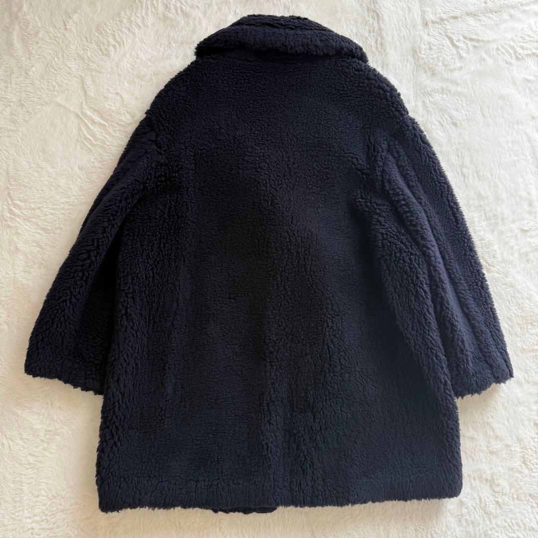 セオリーリュクス テディベア コート ボアコート ネイビー