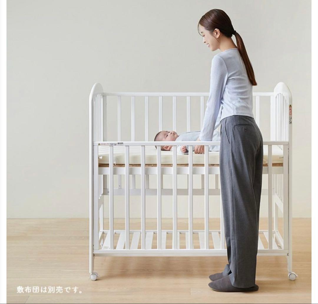 送料込み KATOJIベビーベッド ハイポジションアーチ 120×70 ホワイト