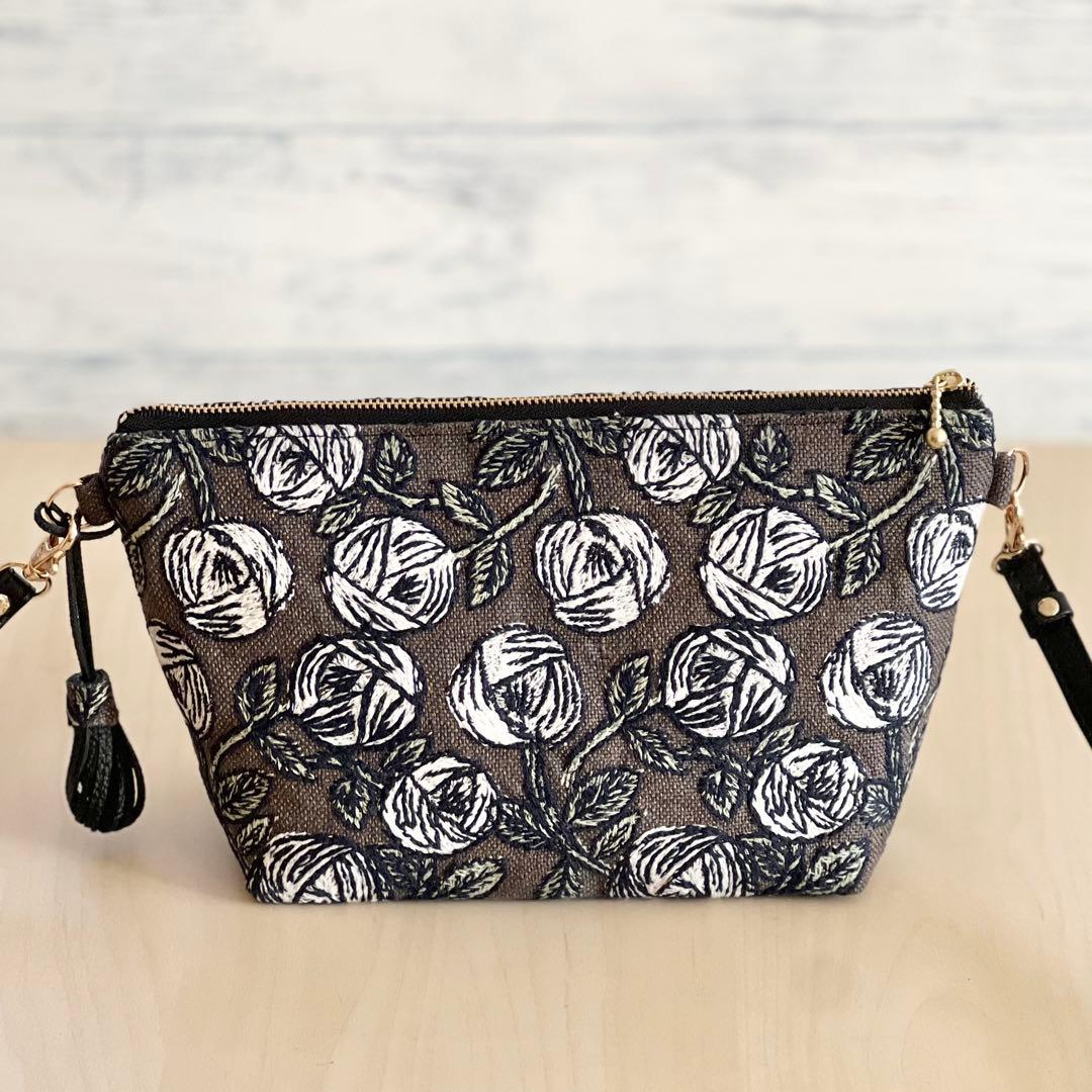 オーダー　ミナペルホネン rosyブラウンショルダーバッグ