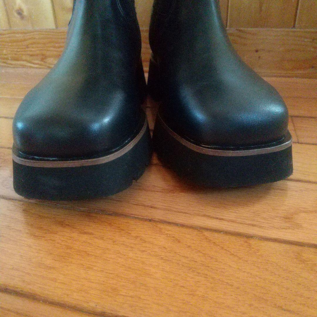 あしながおじさん伸縮性があって履きやすい厚底ソックスロングブーツ 23.5