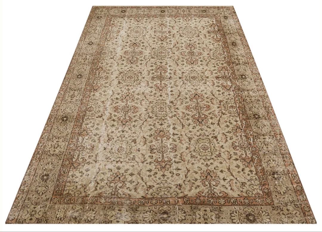 トルコヴィンテージラグ 142 × 254 ベージュ アナトリア地方