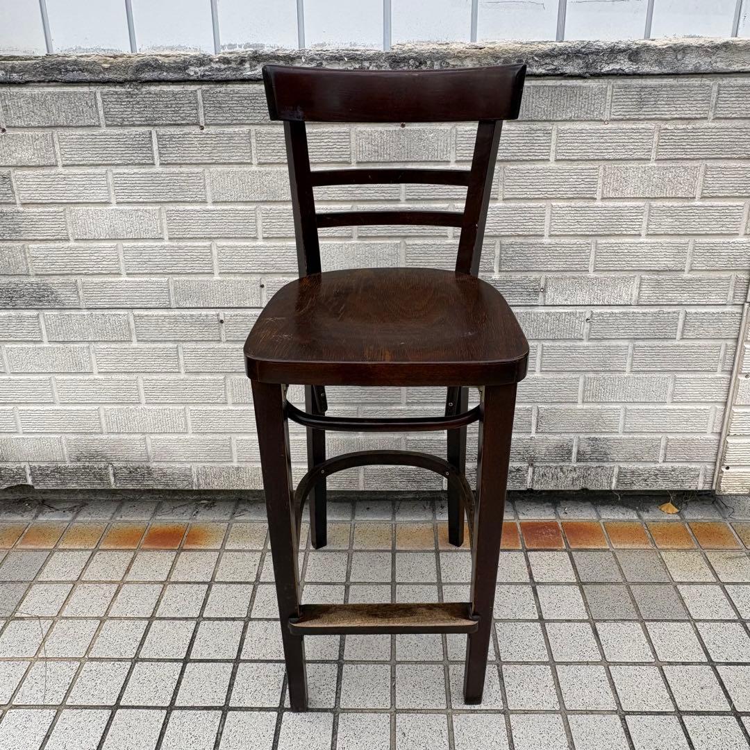 ⑸ 北欧レトロ 木製椅子 ベントウッドハイスツール バーチェア ビンテージ